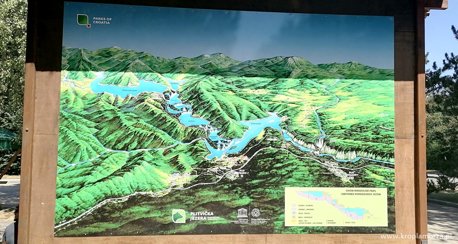 Trasy zwiedzania mapa Jezior Plivickich